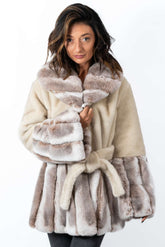 Women's chinchilla coat Alina Beige